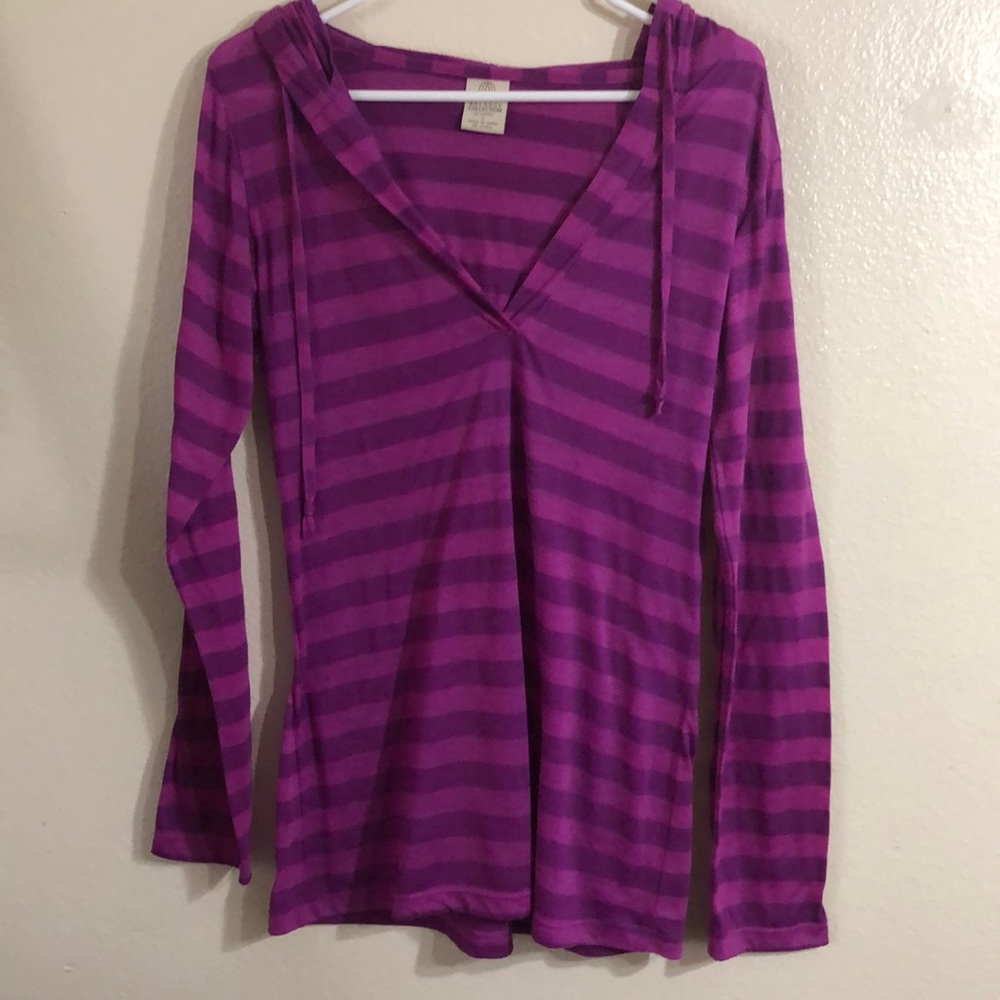 Purple Striped Yoga Tunic